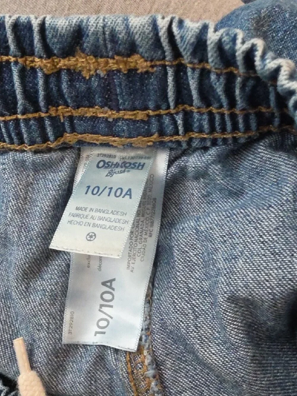 OshKosh B'gosh Kids Denim Jogger Pants - Dark Blue & Light Blue Size 10